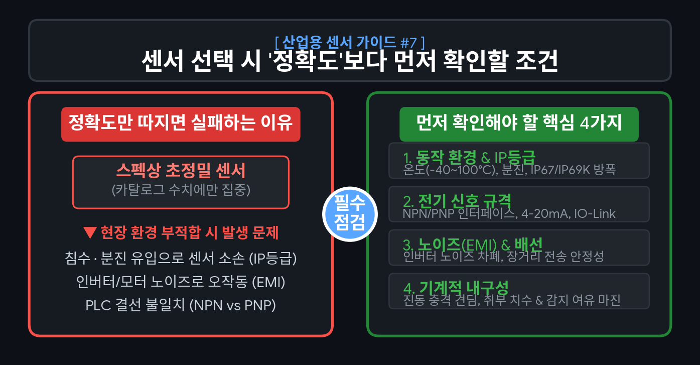 센서 선택시 확인할 조건