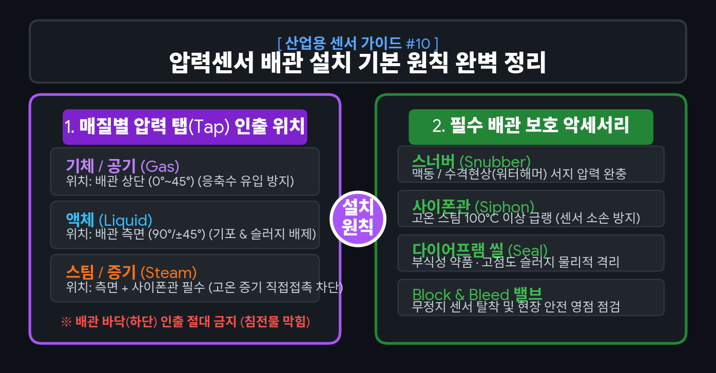 압력센서 배관 설치의 기본원칙